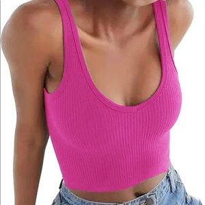 Artfish-Ribbed Crop Top